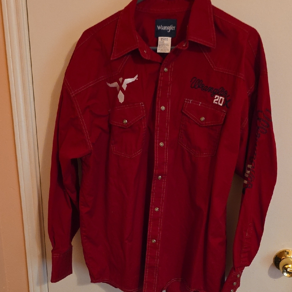 Wrangler Bold Red Embroidered Shirt